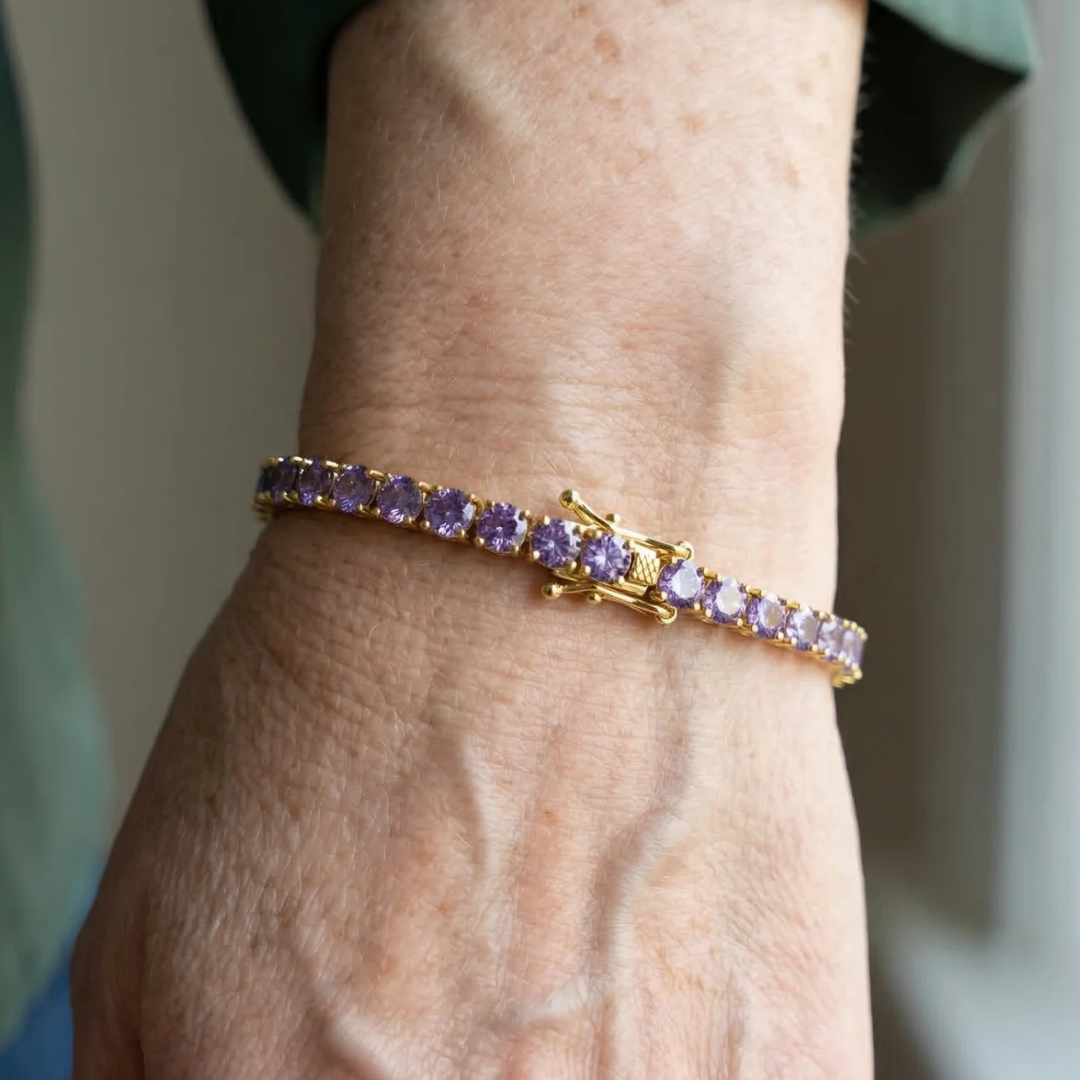 Amethyst Tennisarmbånd | Guld