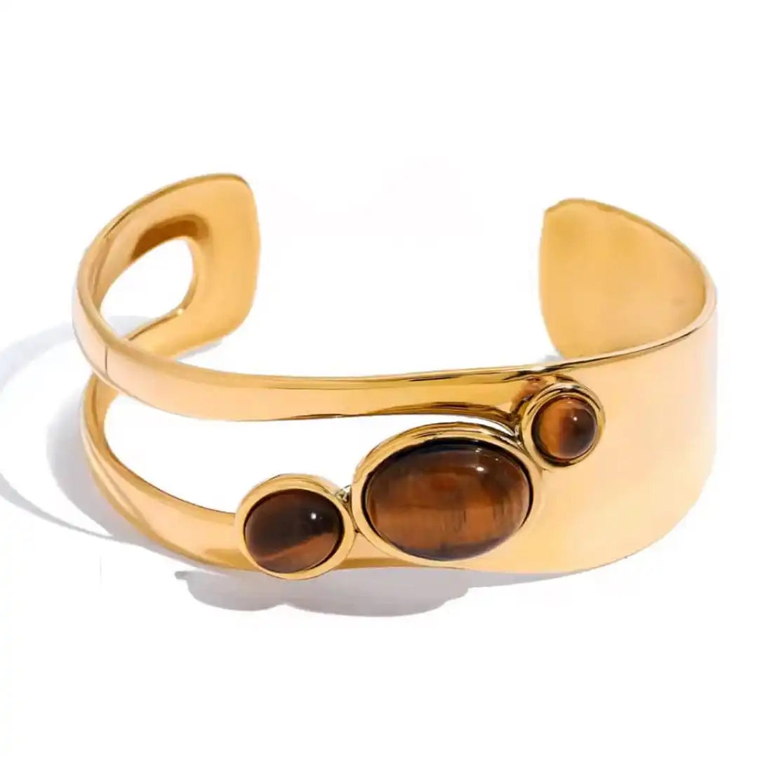 Vintage Tigerøje Armbånd i Guld