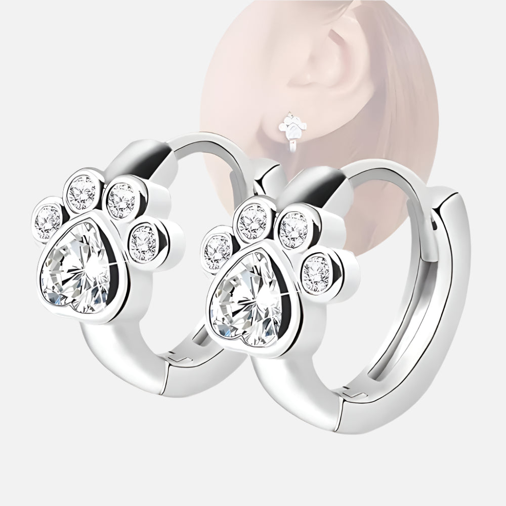 Paw Huggie Hoops med funklende zirkoner